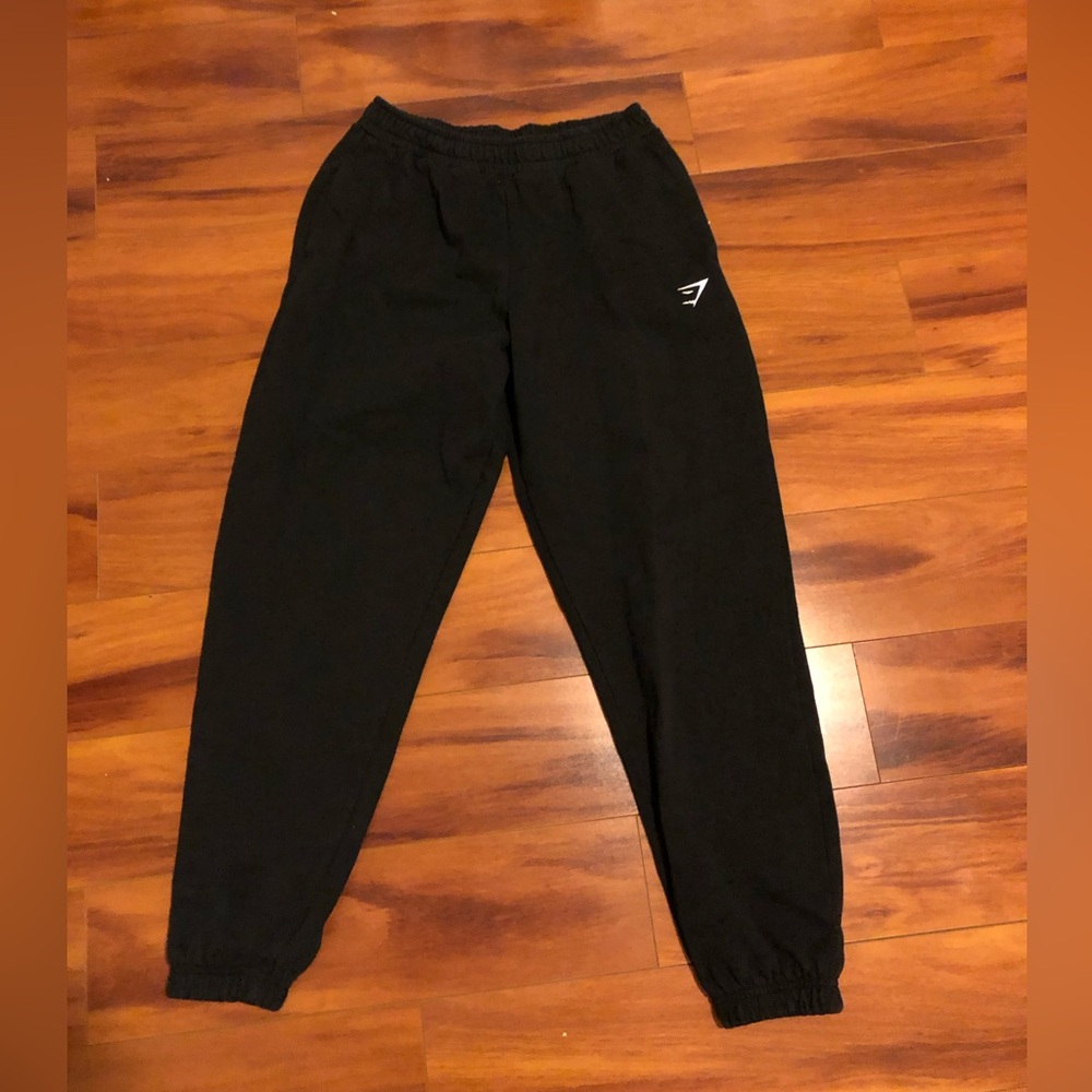 Black Gymshark cotton blend gym sweatpants